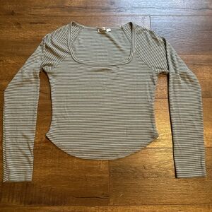 Striped Long Sleeve Top - Green